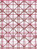 Deep Red Pink Plaid Diamond Dot Rug