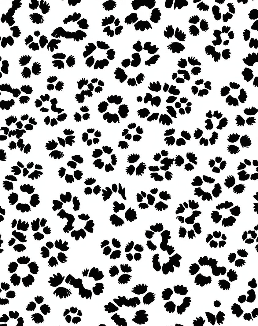 Animal Print Scattered Petal Design Rug