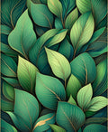 Lush Green Leafy Pattern Rug