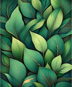 Lush Green Leafy Pattern Rug