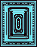 Aqua Black Geometric Mirrored Relic Rug