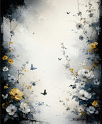 Whimsical Floral Butterfly Garden Design Rug