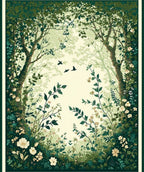 Enchanted Forest Floral Pattern Rug