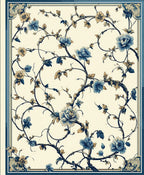 Floral Scroll Vine Pattern Rug