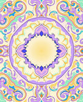 Whimsical Abstract Psychedelic Mandala Design Rug