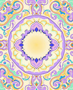 Whimsical Abstract Psychedelic Mandala Design Rug