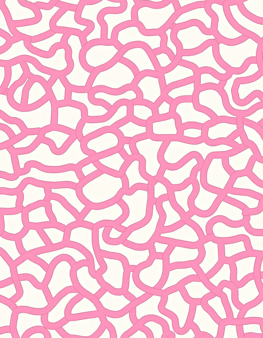Abstract Pink Interwoven Lines Pattern Rug