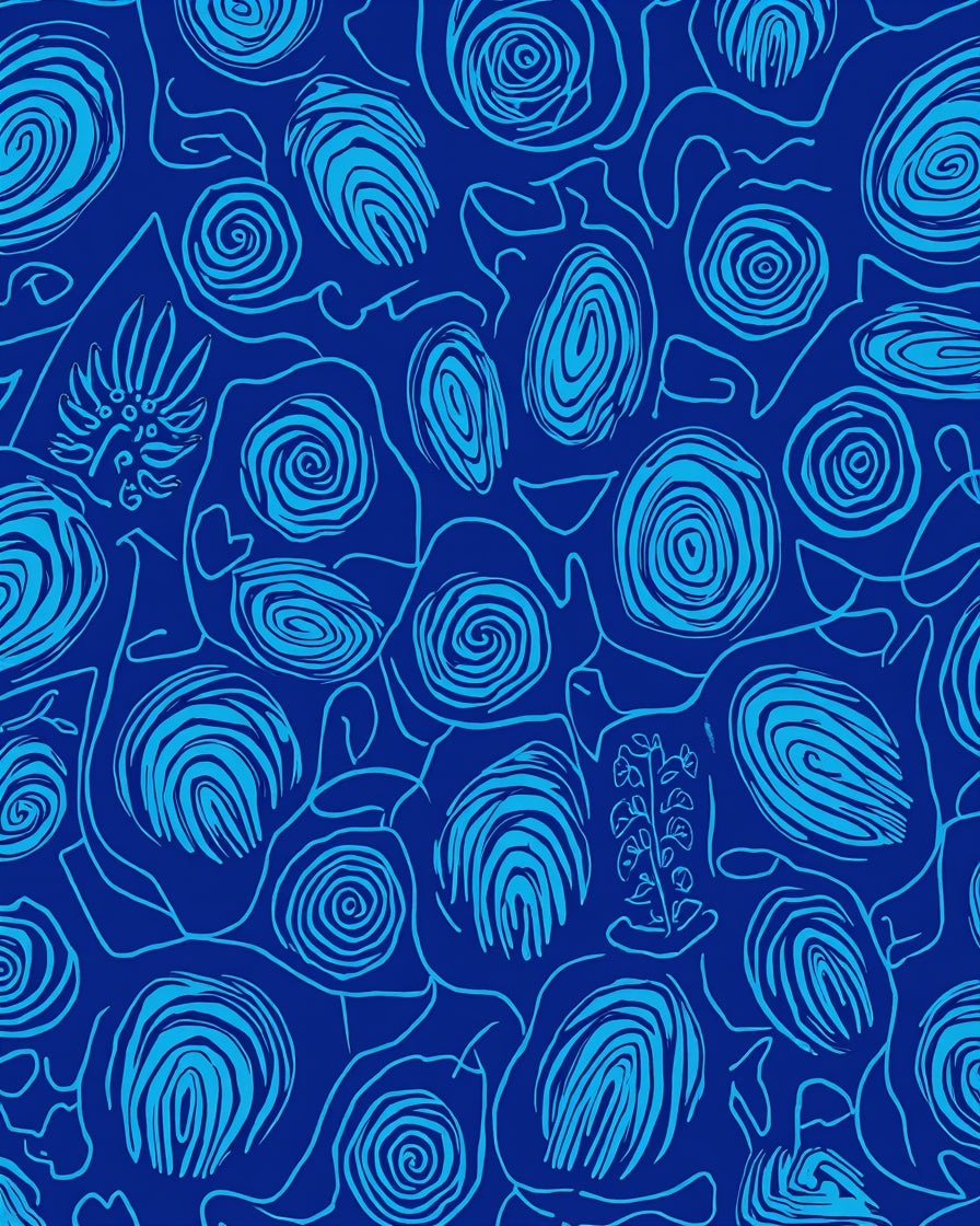 Blue Swirl Abstract Art Rug