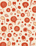 Abstract Organic Shapes Red Design Rug