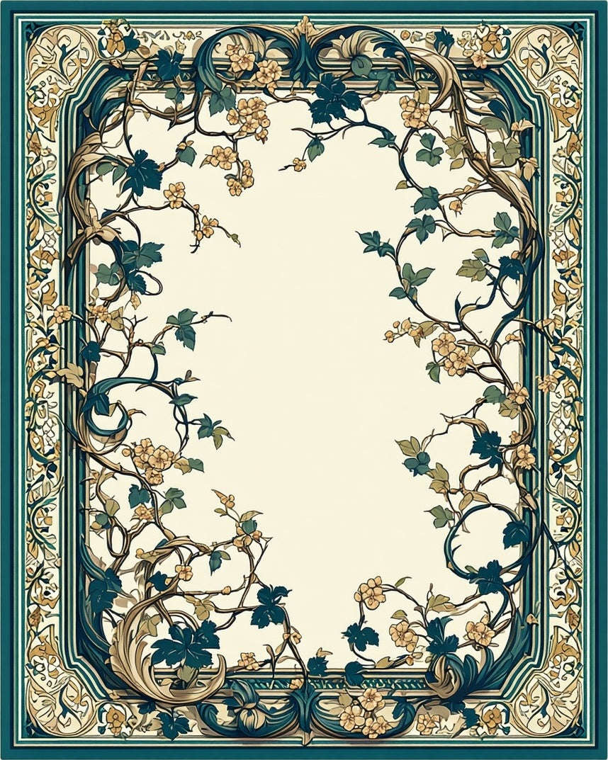 Vine And Floral Classic Inspired Rug