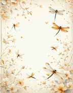 Delicate Dragonfly Floral Pattern Rug