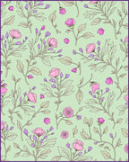 Delicate Floral Botanical Vine Pattern Rug