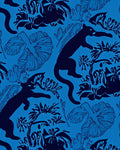 Jungle Panther And Tropical Floral Design Rug