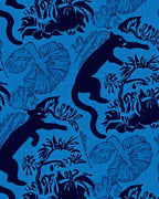 Jungle Panther And Tropical Floral Design Rug