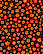 Bright Retro Floral Pattern Rug