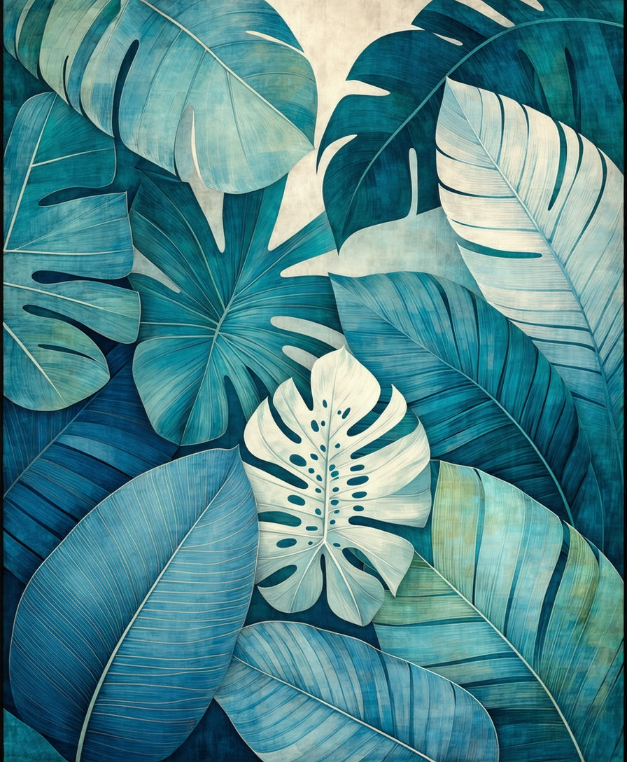 Tropical Leaf Print Design Rug