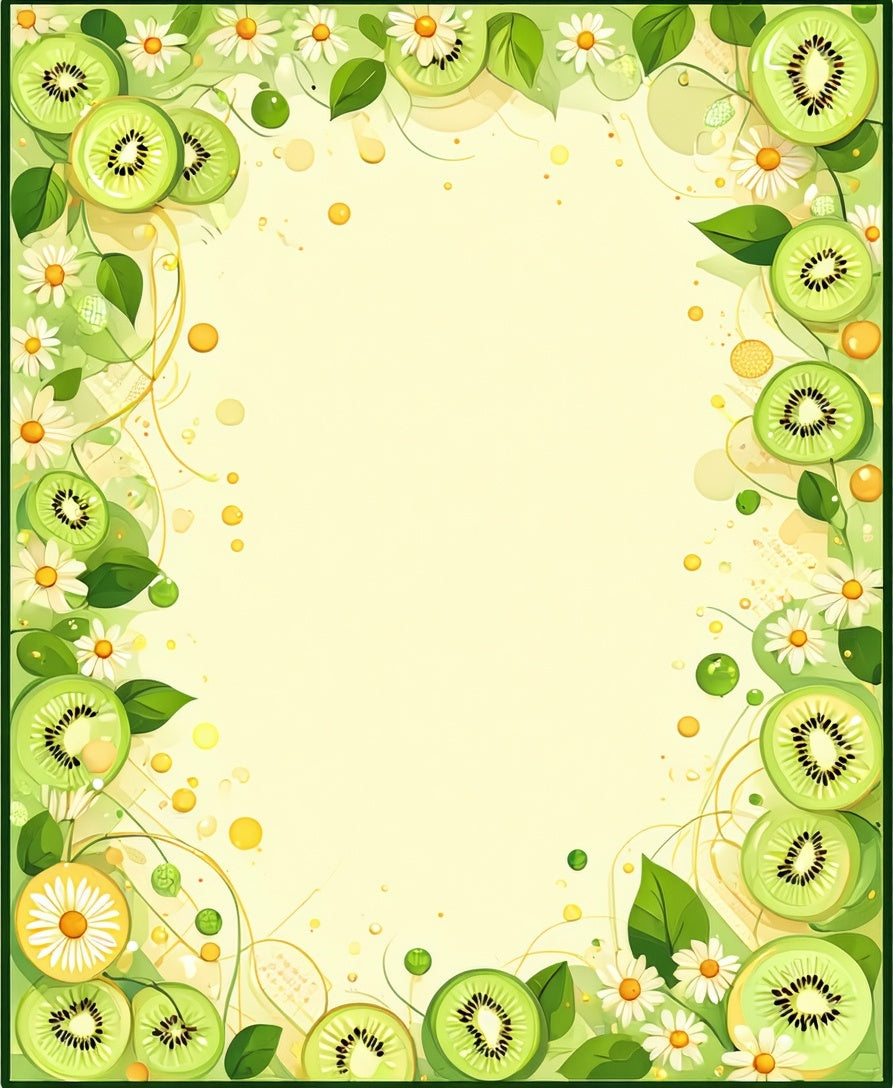 Delicate Kiwi Daisy Pattern Rug