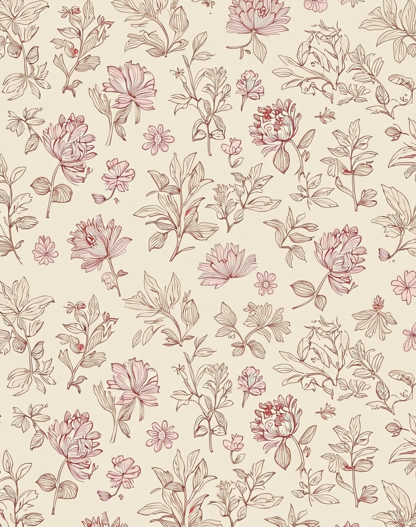 Delicate Blossom Branch Floral Pattern Rug