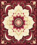 Crimson Flower Mandala Pattern Rug