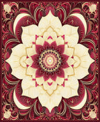 Crimson Flower Mandala Pattern Rug
