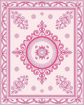 Ornate Pink Floral Medallion Design Rug