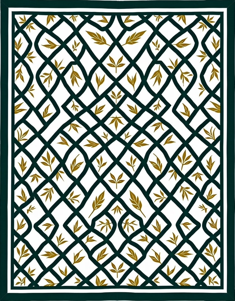 Lattice Vine Leaf Pattern Rug