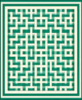 Intricate Interlocking Teal Geometric Design Rug