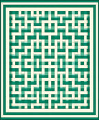 Intricate Interlocking Teal Geometric Design Rug