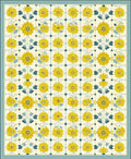 Yellow Floral Pattern Tile Rug