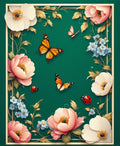 Floral Butterflies Garden Pattern Rug