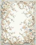 Elegant Floral Swirl Border Design Rug