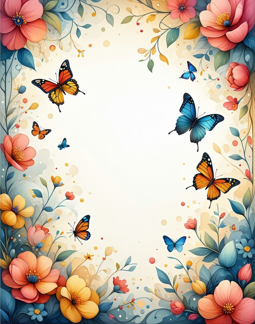 Vibrant Floral Butterfly Dance Rug