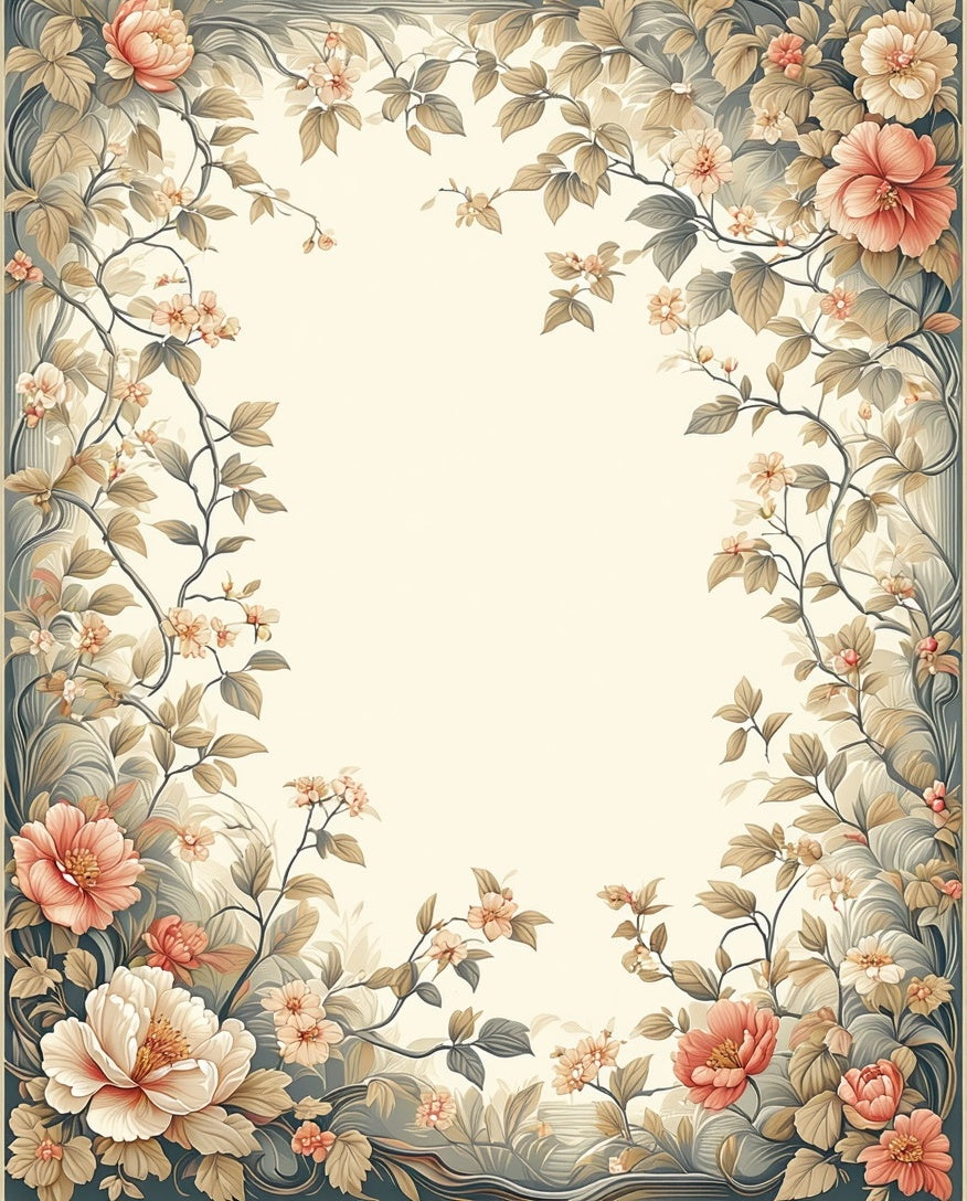 Vintage Floral Vine Meadow Rug