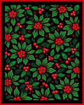 Festive Red Berry Floral Garland Rug