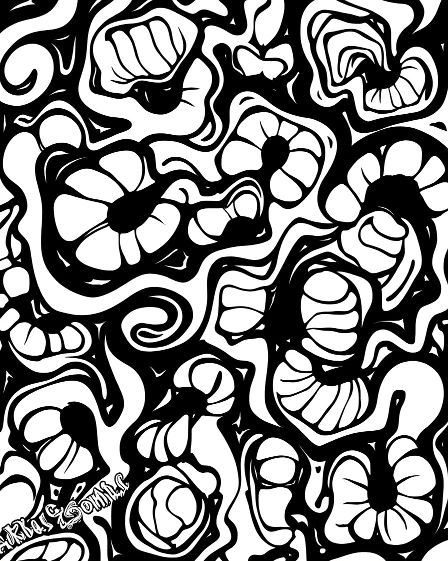 Abstract Organic Swirl Pattern Rug
