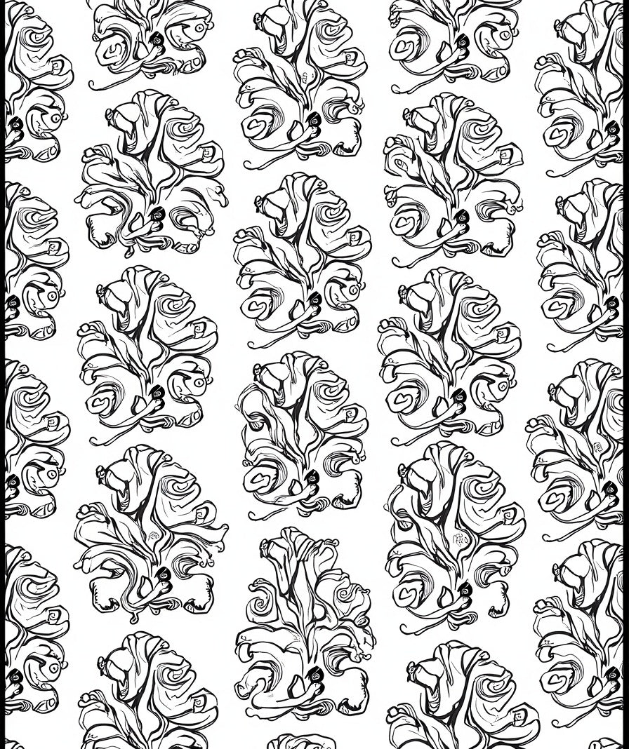 Abstract Floral Swirl Pattern Rug