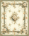 Ornate Floral Vintage Scroll Pattern Rug