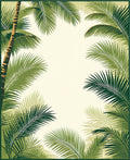 Tropical Palm Leaf Pattern Rug