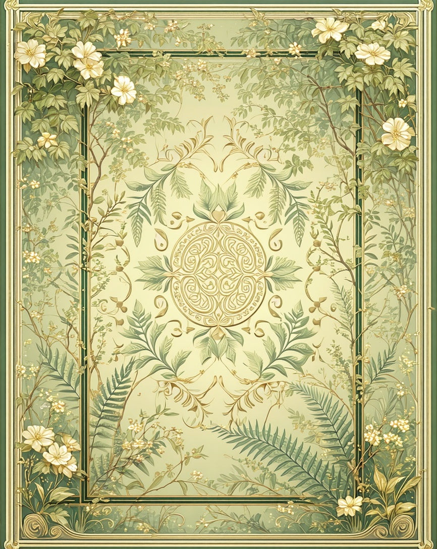 Ornate Floral Vine Pattern Rug
