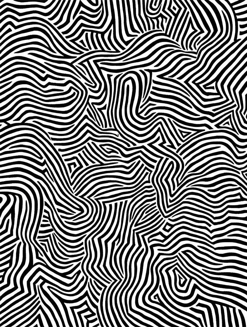 Bold Black White Abstract Lines Rug