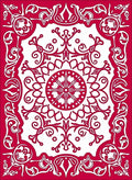 Crimson Intricate Floral Mandala Rug