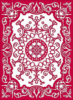 Crimson Intricate Floral Mandala Rug