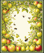Orchard Fruits Bees Botanical Art Rug