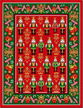 Festive Red Nutcracker Soldier Border Rug