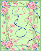 Floral ribbons and vine pattern Rug