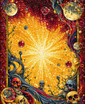 Vibrant Celestial Skull Nebula Rug