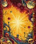 Vibrant Celestial Skull Nebula Rug
