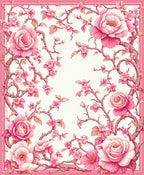 Whimsical Pink Blossom Floral Design Rug