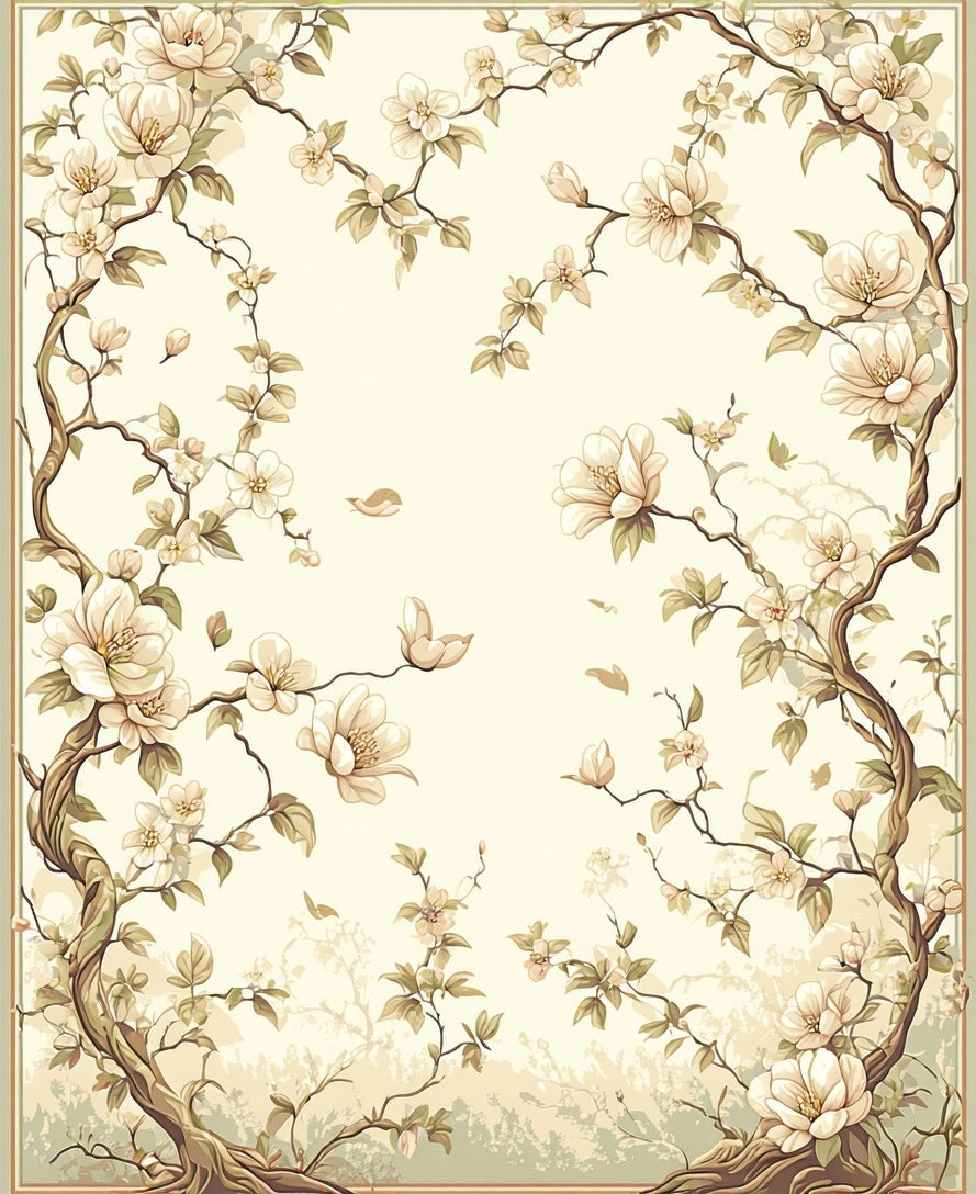 Vintage Floral Tree Branches Rug