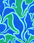 Abstract Blue and Green Swirls Rug